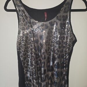 Topia Black Sequin Sleeveless Tank Top